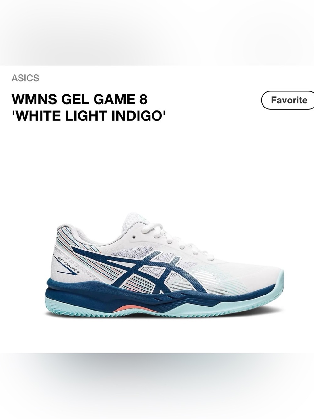 ASICS Women’s GEL-GAME 8 White Light Indigo / 9